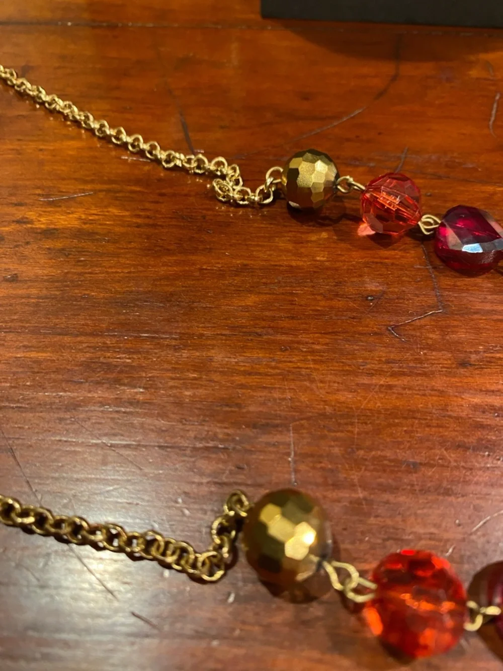 Reddish Pink Beaded Drop Necklace - Women Jewelry - Picture 10 of 10